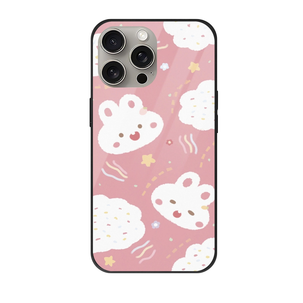 Charming Bear / Clouds Mirror Case for iPhone 13 Pro Max - Stylish Protection