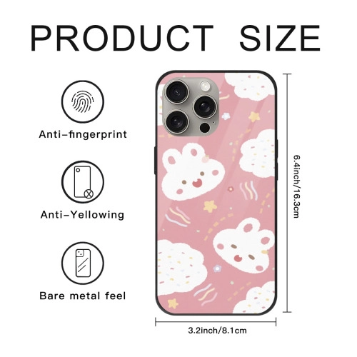 Charming Bear / Clouds Mirror Case for iPhone 13 Pro Max - Stylish Protection