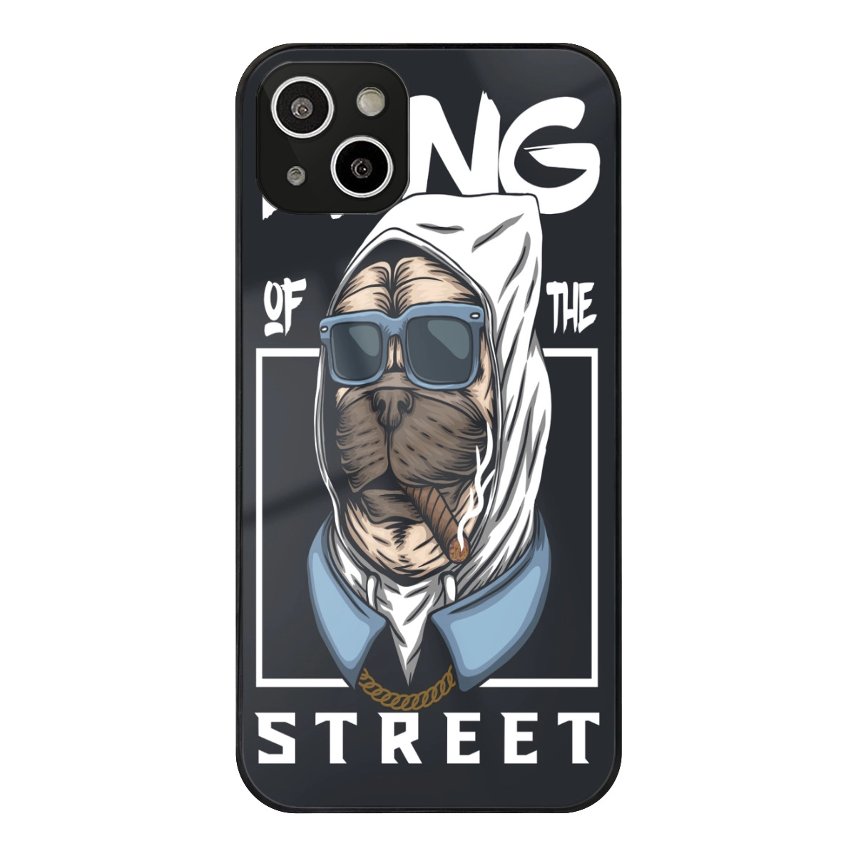 Sleek / Durable: Custom Street Style Tempered Glass Case for iPhone 14 Plus