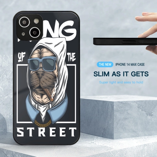 Sleek / Durable: Custom Street Style Tempered Glass Case for iPhone 14 Plus