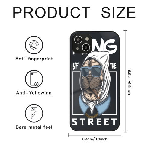 Sleek / Durable: Custom Street Style Tempered Glass Case for iPhone 14 Plus