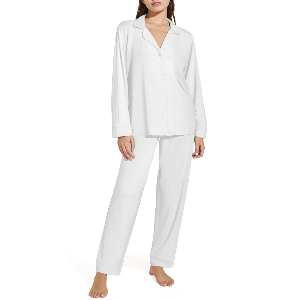 Silky Soft Full-Length Pajama Set - Luxurious Velvet Finish Sleepwear for Ultimate Comfort