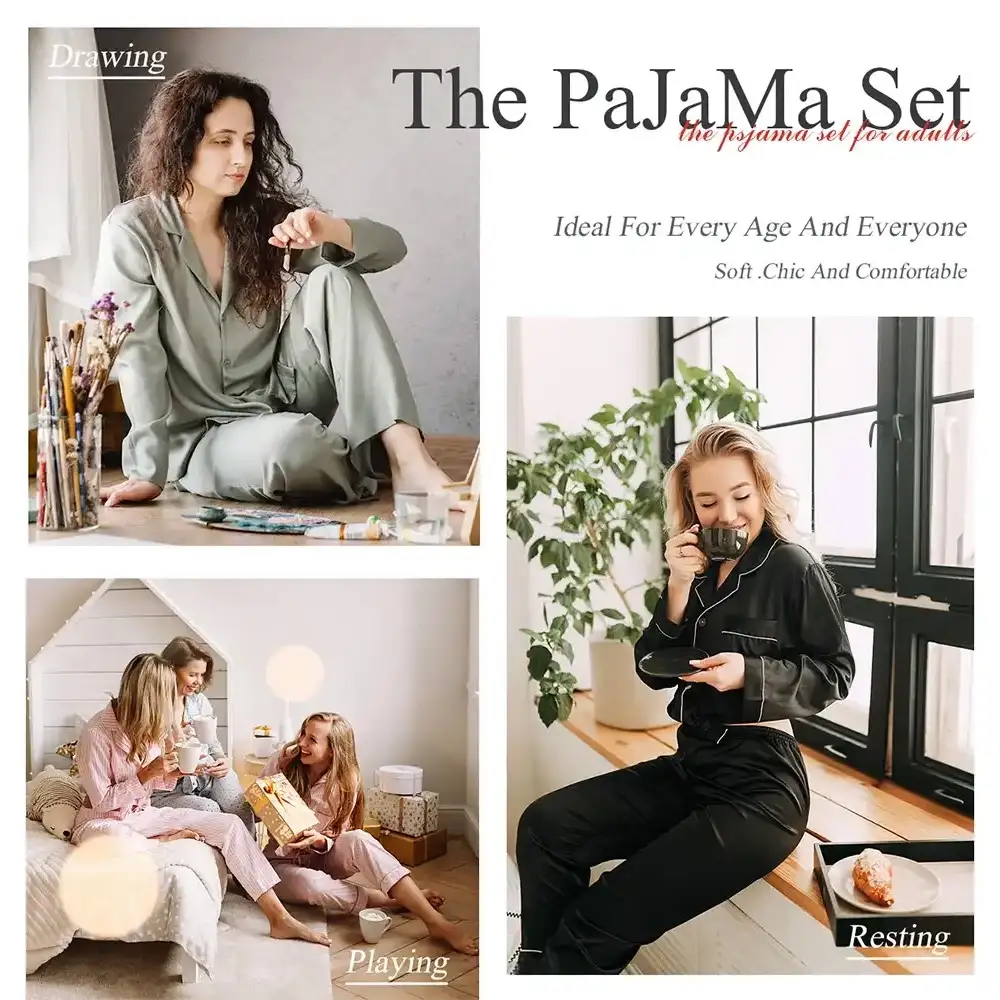 Silky Soft Full-Length Pajama Set - Luxurious Velvet Finish Sleepwear for Ultimate Comfort