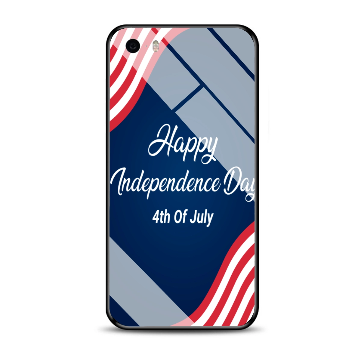 Customizable Apple 5S Tempered Glass Phone Case - Celebrate Independence Day in Style