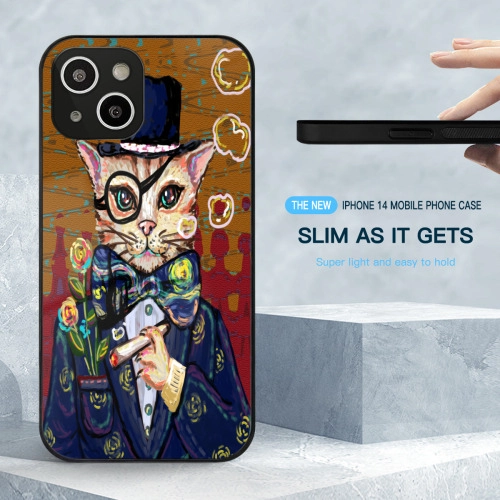 Chic Artistic Cat iPhone 13 Pro Case – Durable, Fashion-Forward Protection