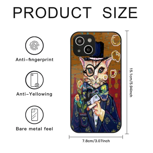 Chic Artistic Cat iPhone 13 Pro Case – Durable, Fashion-Forward Protection