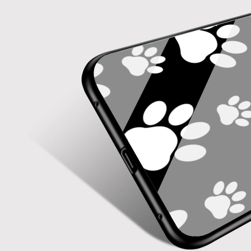 Chic Paw Print Tempered Glass Phone Case for Apple 11 Pro 