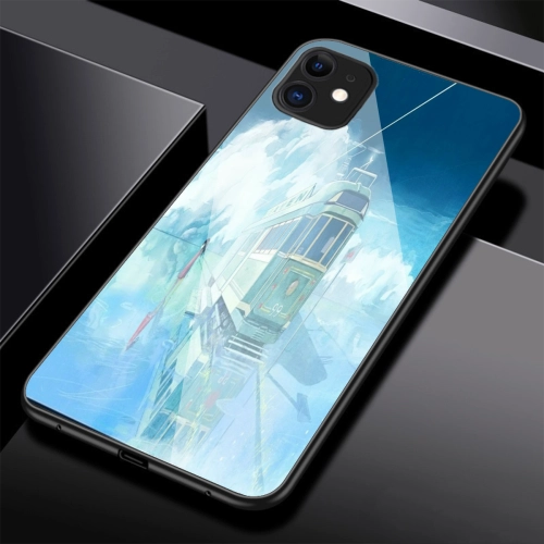 Artistic Tram Design on Custom iPhone 11 Series Tempered Glass Case – Ride in Style with Superior Protection