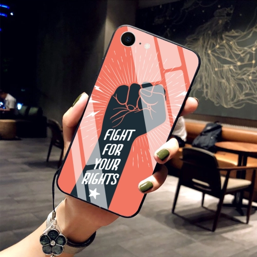 Empower Your Grip: Custom iPhone 7/8 Case with Tempered Glass - 'Fight for Your Rights'Design