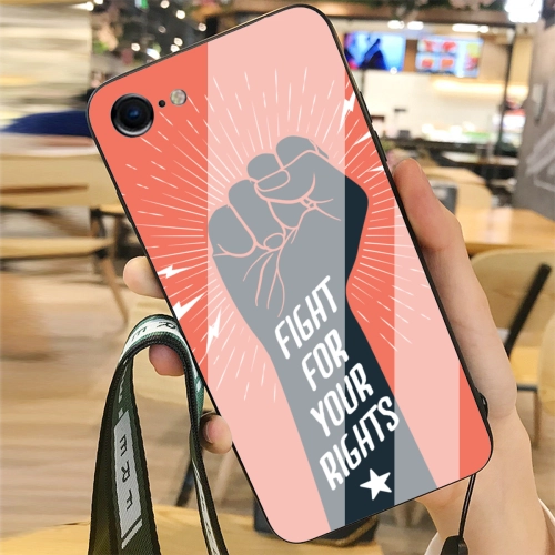 Empower Your Grip: Custom iPhone 7/8 Case with Tempered Glass - 'Fight for Your Rights'Design