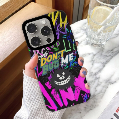 Vibrant Graffiti-Style ‘Don't Bug Me’Custom Skin Case for iPhone 15 Pro -  Personalized Protective Cover for Tech-Savvy Individuals