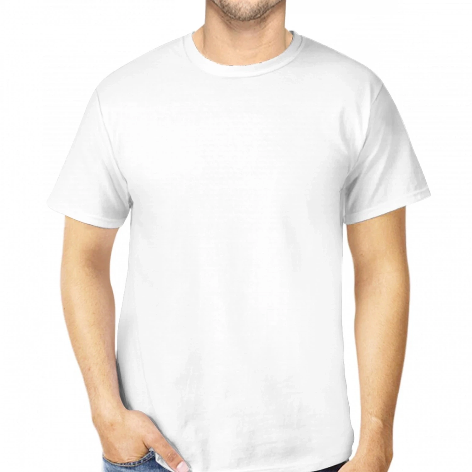 Customizable Premium Cotton Men's T-Shirt - Classic Fit, European Size, Pure White - Design Your Own Unique Style