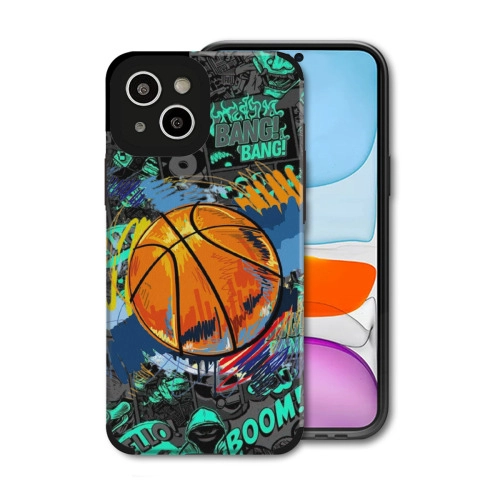 Dynamic Basketball Comic Design Skin for iPhone 15 Plus - Vibrant Customized Protective Case for Sports Enthusiasts