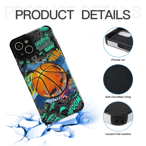 Dynamic Basketball Comic Design Skin for iPhone 15 Plus - Vibrant Customized Protective Case for Sports Enthusiasts