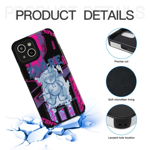 Urban Chic iPhone 15 Skin Case with Edgy Bear Design - Protective Cover for Tech-Savvy Individualists