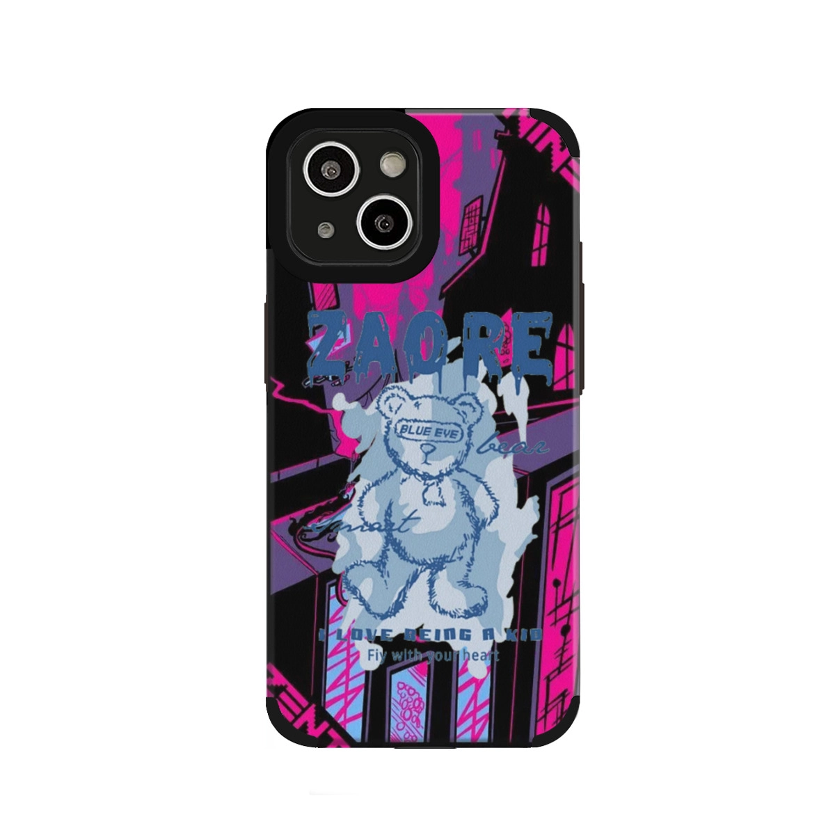 Urban Chic iPhone 15 Skin Case with Edgy Bear Design - Protective Cover for Tech-Savvy Individualists