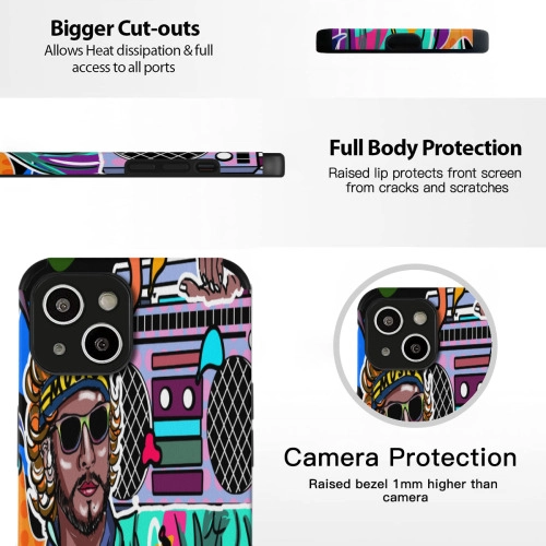 Urban Artist-Designed iPhone 14 Case - Unique Graffiti Style Protective Skin Cover for Trendsetters