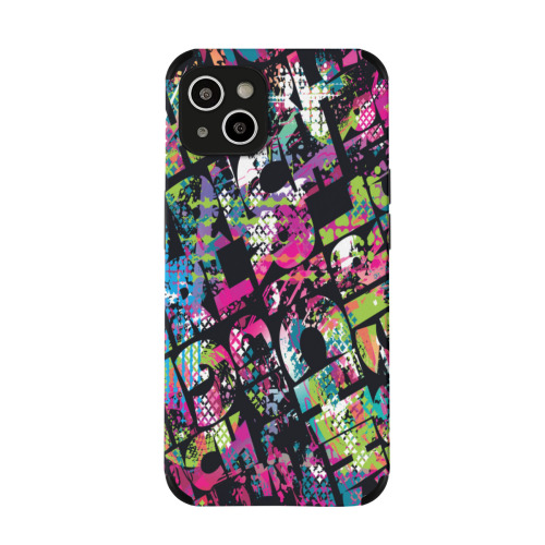 Vibrant Graffiti Art Protective Skin for iPhone 14 Plus Case - Urban Style Durable Cover with Colorful Abstract Design for Trendy Aesthetic