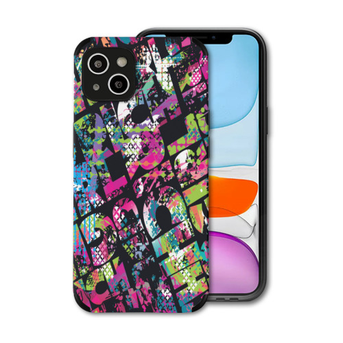 Vibrant Graffiti Art Protective Skin for iPhone 14 Plus Case - Urban Style Durable Cover with Colorful Abstract Design for Trendy Aesthetic