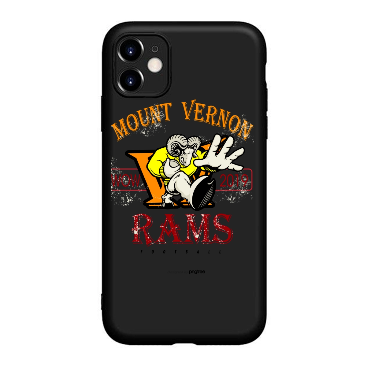 Custom Mount Vernon Rams Football 2019 Design iPhone 11 Case - Durable Liquid Silicone Phone Cover for Sports Fans