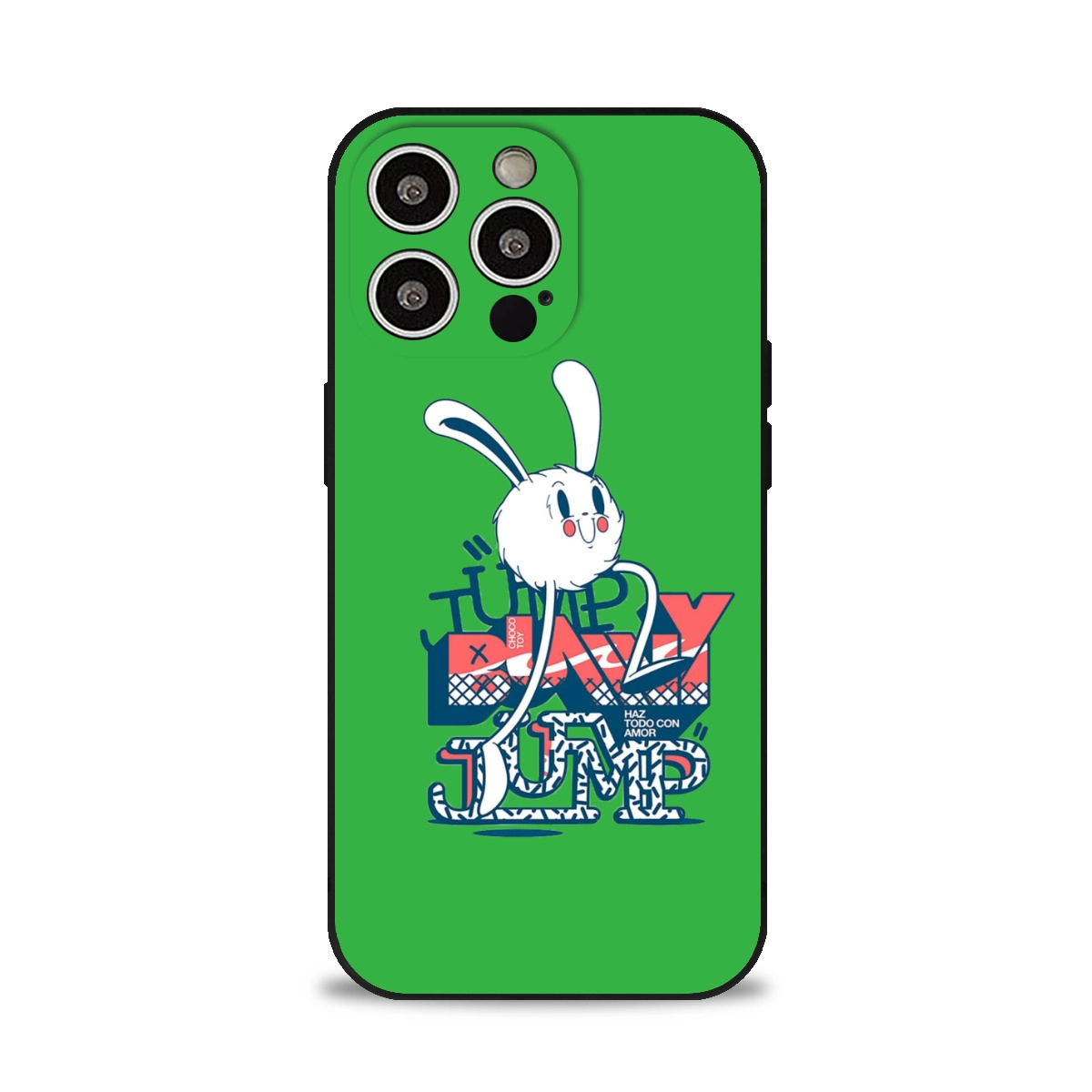 Unique Bunny Design Silicone Case for iPhone 15 Pro Max - Durable, Eco-Friendly Protective Cover with Vibrant Graphic Print for Style-Conscious Tech Enthusiasts