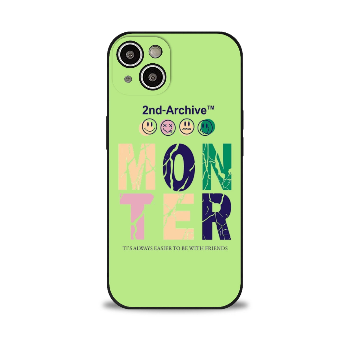 Colorful Personalized 'Monster' Design Silicone Case for iPhone 15 Plus – Durable, Eco-Friendly Protection with Trendy Aesthetic for Social Savvy Users