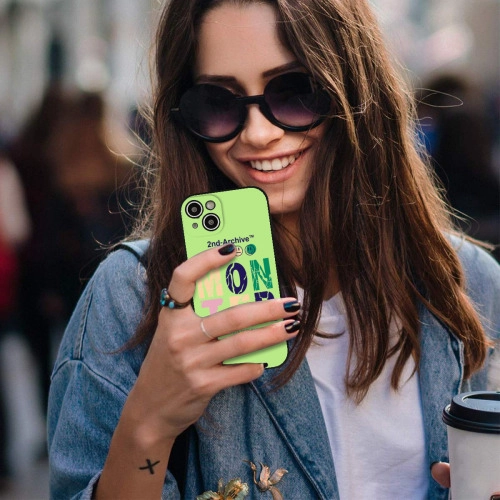 Colorful Personalized 'Monster' Design Silicone Case for iPhone 15 Plus – Durable, Eco-Friendly Protection with Trendy Aesthetic for Social Savvy Users