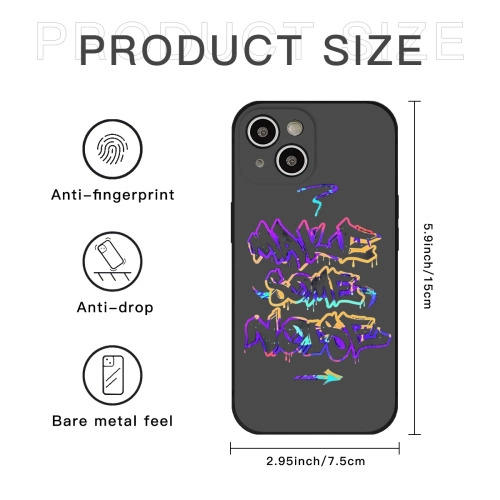 Vibrant Graffiti-Style Silicone Case for iPhone 15 – Durable, Custom-Designed Protection with Urban Flair