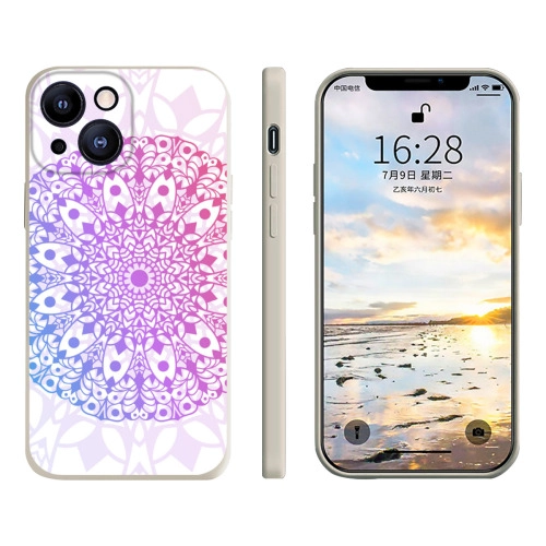 Bohemian Mandala Pattern Silicone Case for iPhone 13 Mini - Uniquely designed to create a durable phone case