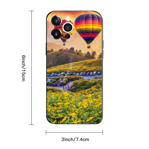 Vibrant Hot Air Balloon Adventure Design Silicone Case for iPhone 13 Pro - Durable, Protective / Custom Aesthetic Phone Cover for Travel Enthusiasts