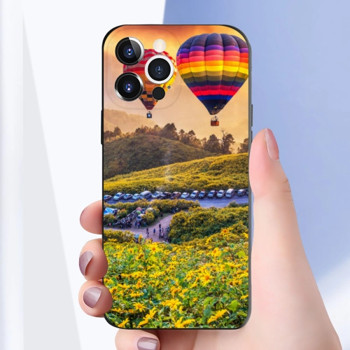 Vibrant Hot Air Balloon Adventure Design Silicone Case for iPhone 13 Pro - Durable, Protective / Custom Aesthetic Phone Cover for Travel Enthusiasts