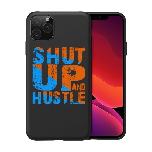 Dynamic 'Shut Up and Hustle' Motivational Quote Liquid Silicone Case for iPhone 11 Pro Max – Durable Personalized Protective Cover with Vibrant Typography Design