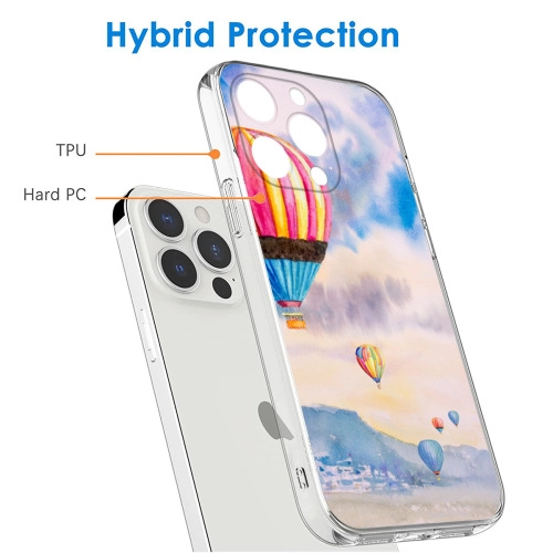 iPhone 13 Pro Transparent Case with Personalized Hot Air Balloon Design – Durable Slim Fit Clear Cover for Everyday Protection