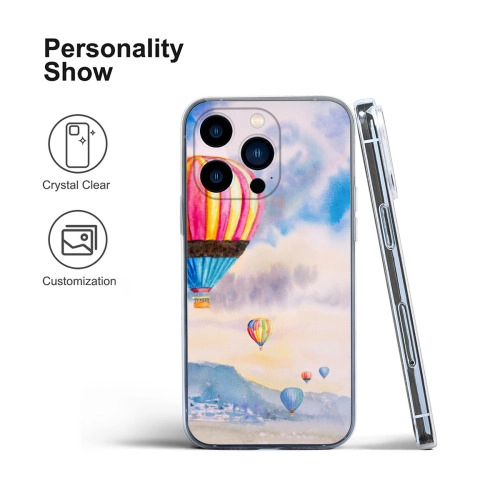 iPhone 13 Pro Transparent Case with Personalized Hot Air Balloon Design – Durable Slim Fit Clear Cover for Everyday Protection