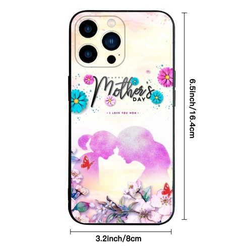 Celebratory Mother's Day Personalized iPhone 13 Case – Floral and Butterfly Design in Black for Elegant Protection – Perfect Gift for Mom