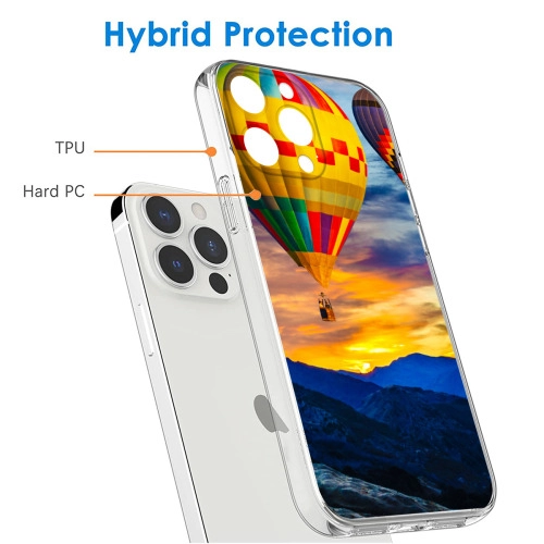 iPhone 13 Pro Max Clear Case with Vibrant Hot Air Balloon Design - Durable Protective Cover, Anti-Scratch Transparent Shell for Personalized Style / Enhanced Grip