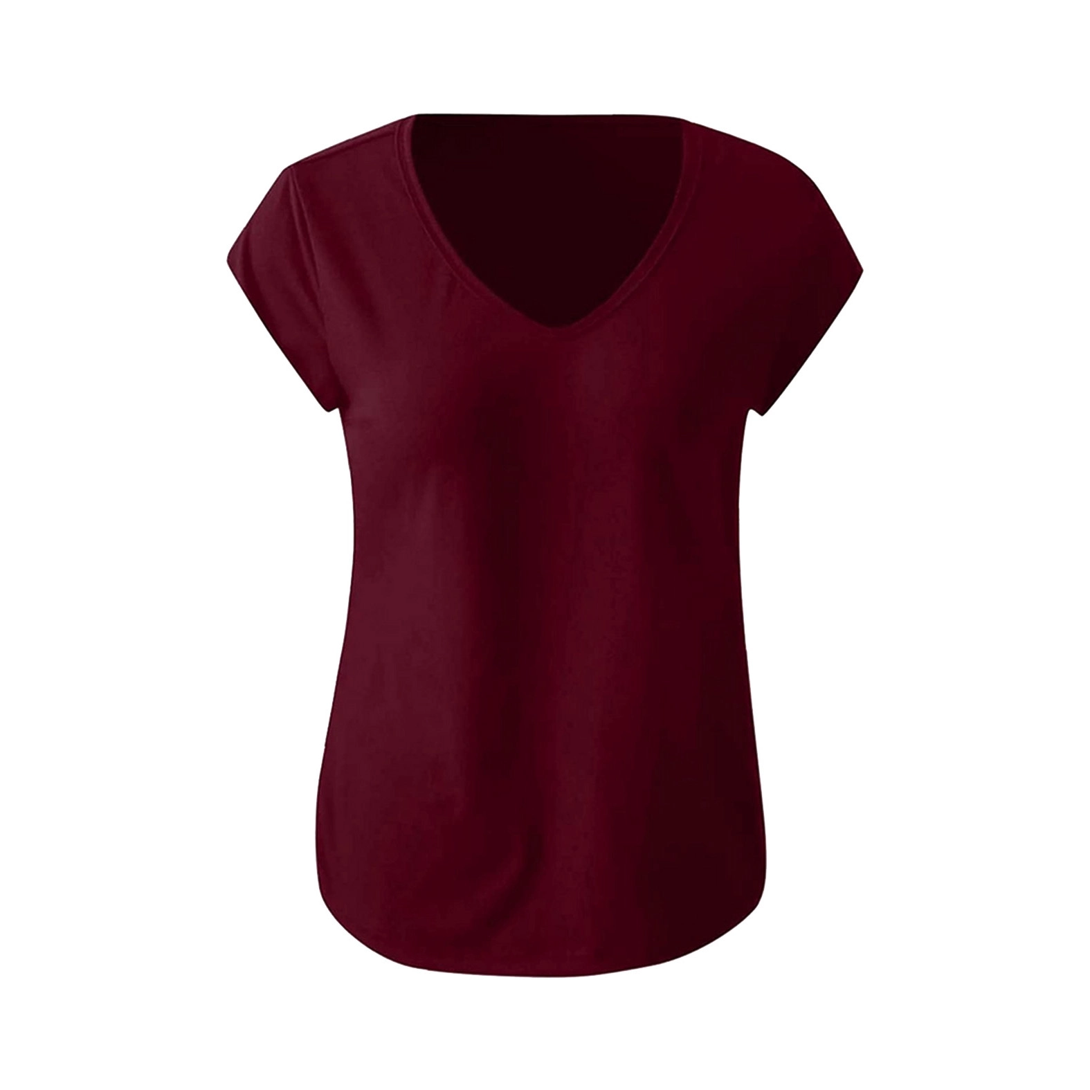 Chic Cap Sleeve V-Neck T-Shirt for Women - Versatile Summer Casualwear with Unique Personalized Design