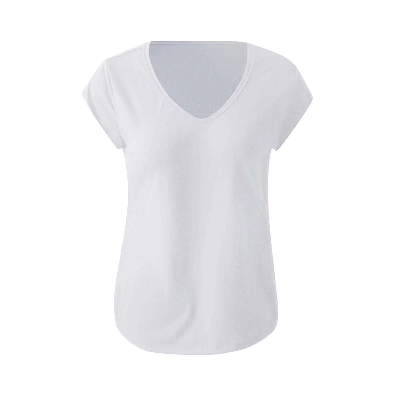 Chic Cap Sleeve V-Neck T-Shirt for Women - Versatile Summer Casualwear with Unique Personalized Design