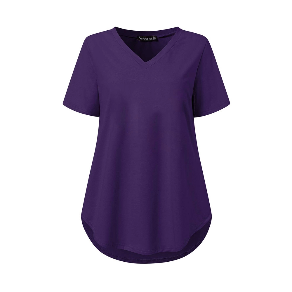 Stylish Oversized V-Neck T-Shirt for Women - Short Sleeve Casual Tee, Unique Longline Design, Comfort Fit, Versatile Fashion for Everyday Wear