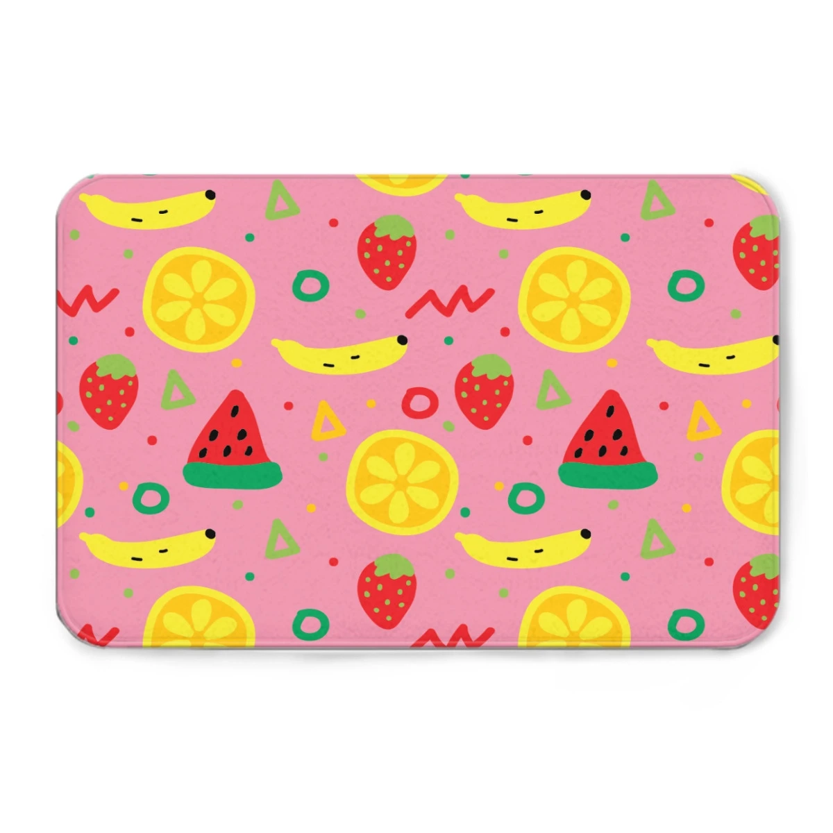  FruColorfulit-Themed Plush Area Rug - Large 80x60 inches, Soft Flannel Mat with Watermelon and Banana Design, Perfect for Living Room and Kids Playroom Decor