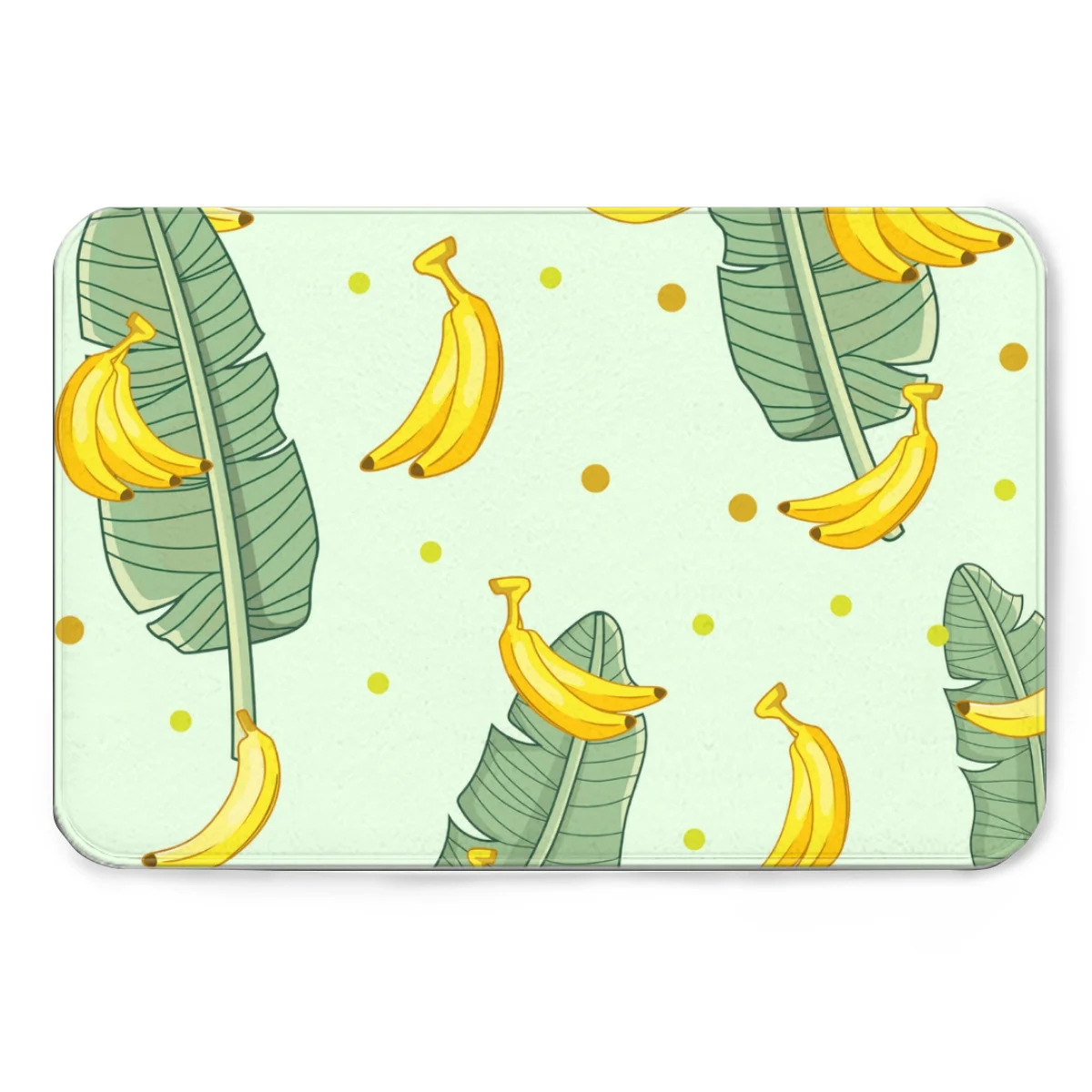 Banana Leaf and Fruit Design Flannel Floor Mat - Versatile Sizes for Unique Home Decor