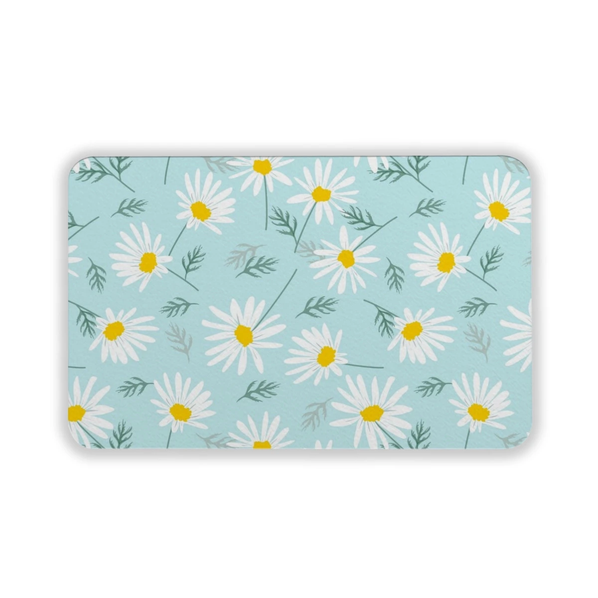 Daisy Print Rubber Floor Mat - Durable, Non-Slip, Custom Floral Design for Home and Office Use