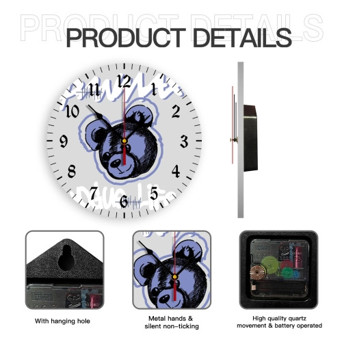 Customizable Round Wall Clock with Numerical Display – Personalized PVC Timepiece for Home / Office Decor