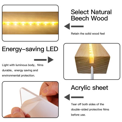 Customizable Solid Wood Linear Acrylic Lamp – Modern Design Lighting for Home Decor