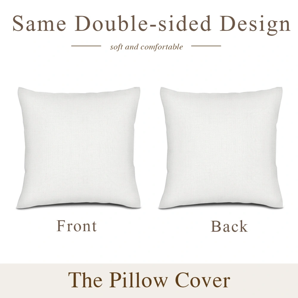 Customizable Linen Throw Pillow Cover with Insert - Beige Double-Sided Design for Personalized Home Decor