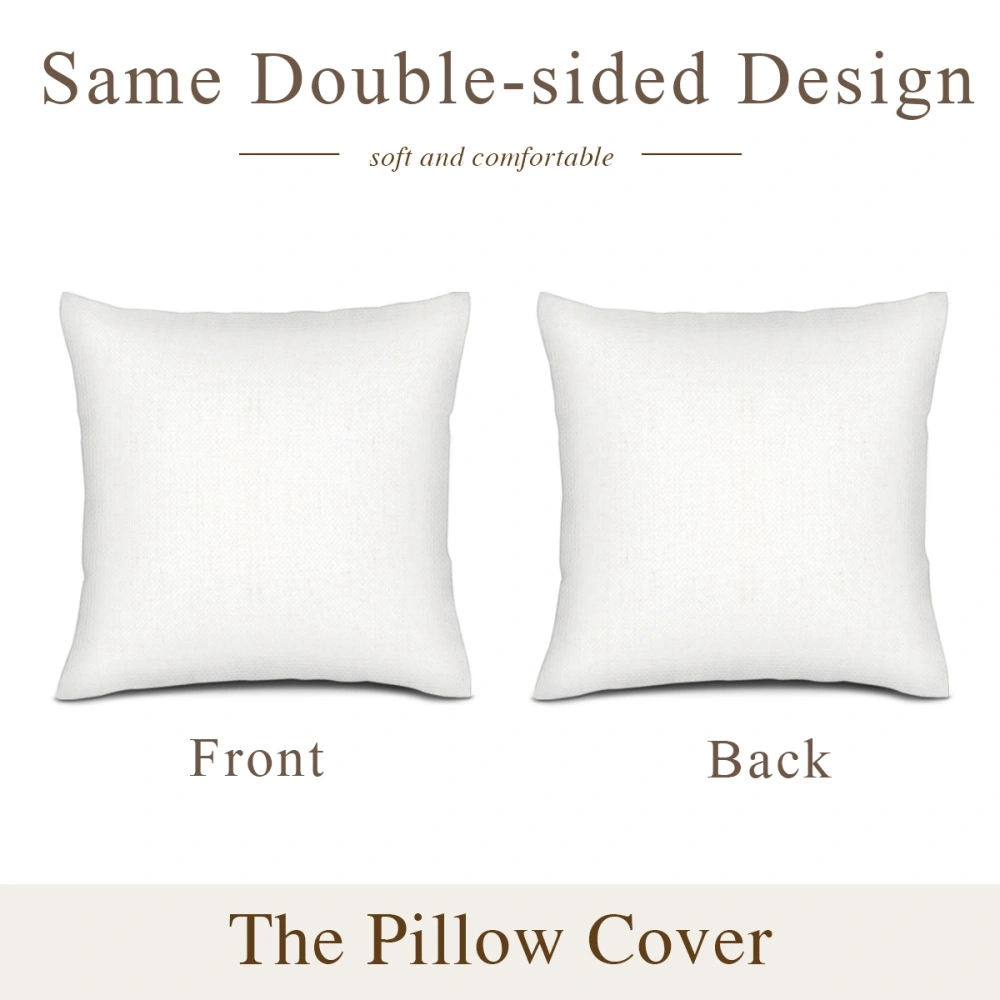 Beige Linen Pillow Covers - Customizable Double-Sided Design, Set of 2