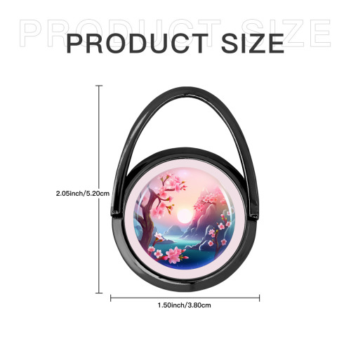 Customized Floral Design Metal Round Phone Stand - Elegant Desk Accessory for Secure Grip and Viewing