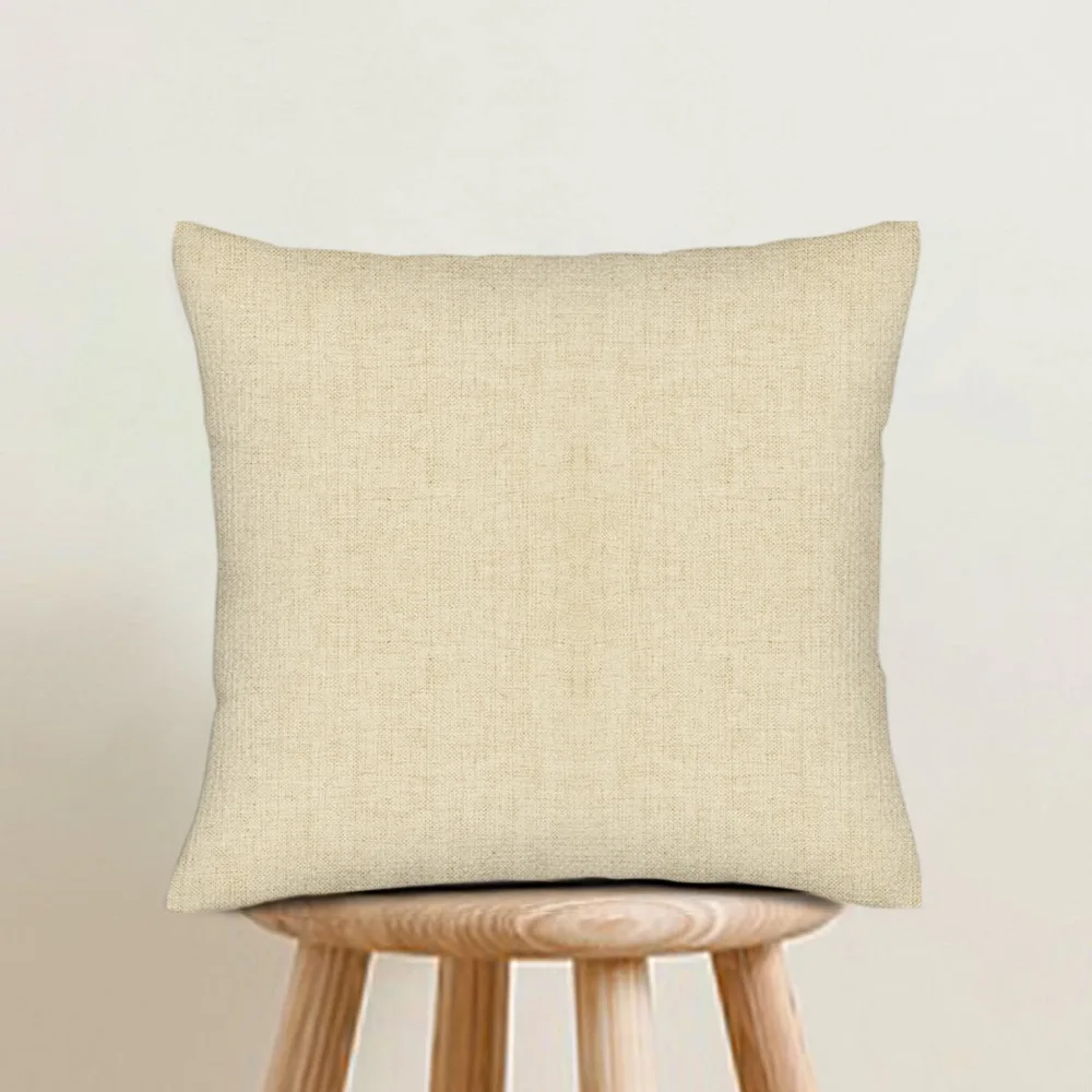 Beige Linen Decorative Throw Pillow Cover – Versatile Two-Tone Design for Modern Home Décor