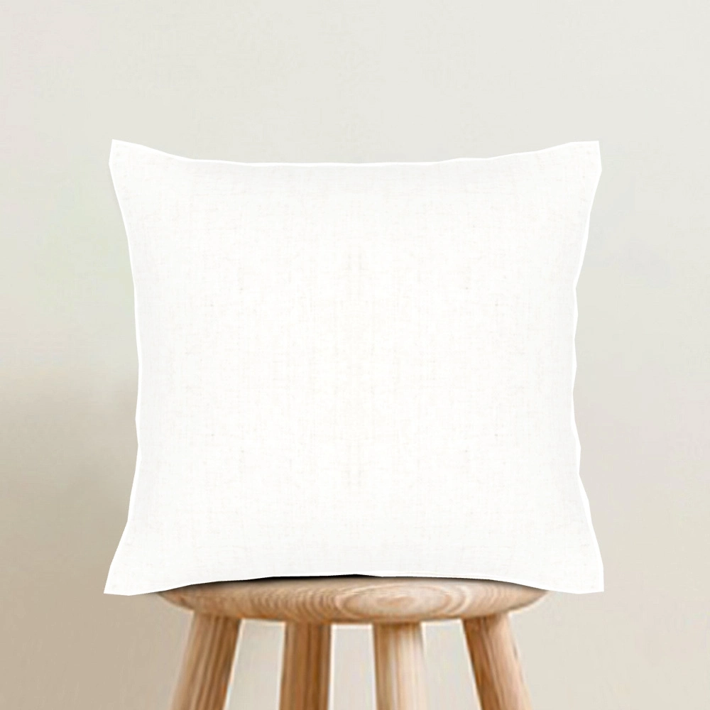 Natural Linen Cushion Cover in Ivory - Dual-Texture, Personalized Design for Modern Home Décor