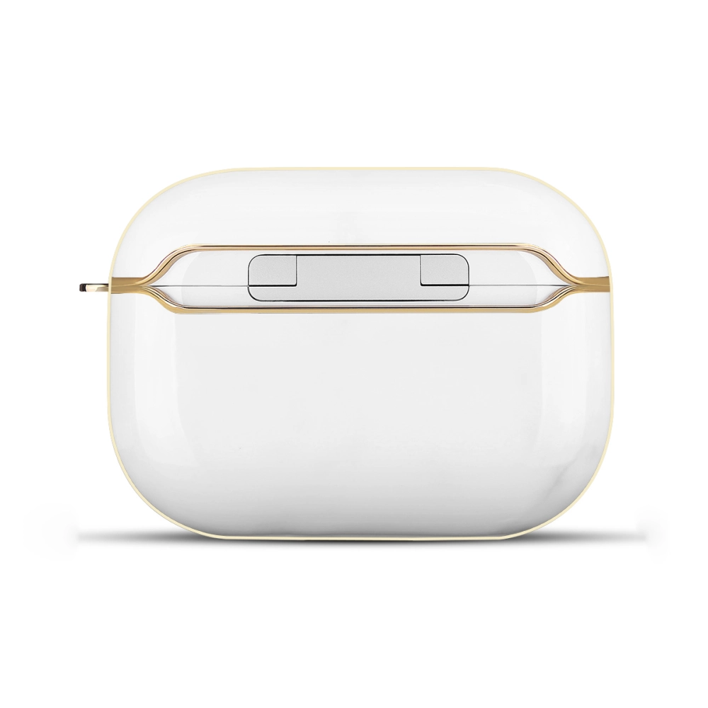 Luxury Gold Accented AirPods Pro Case with Unique Monochrome Animal Sketch Design - High-End Protective Accessory for Trendsetters